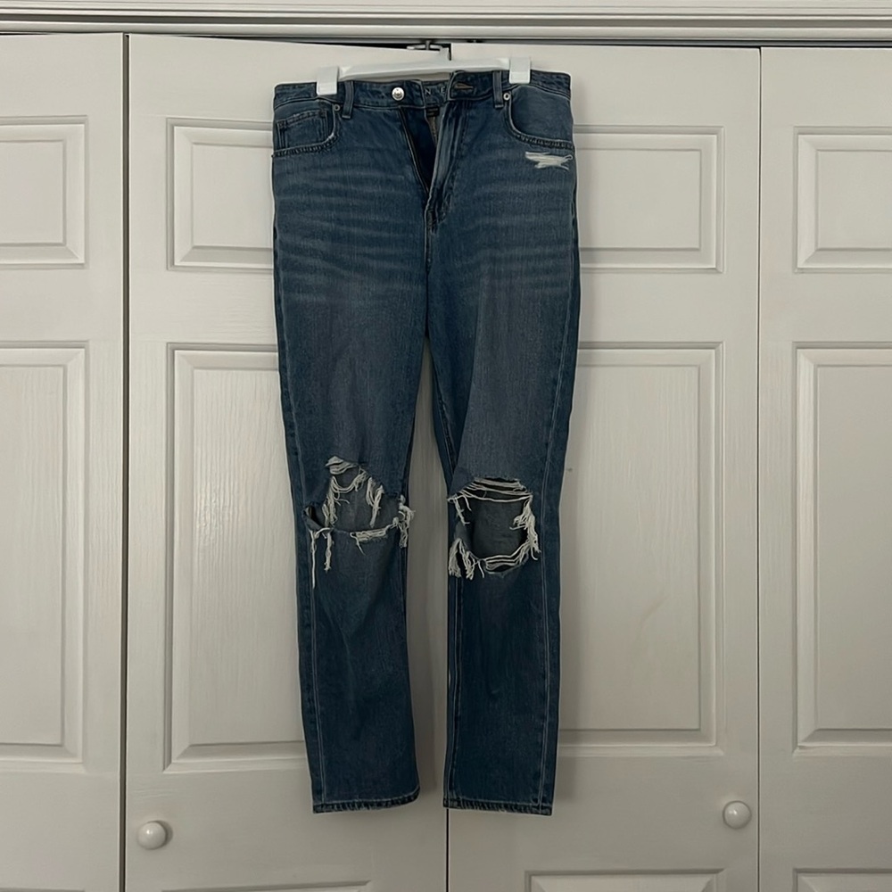 American Eagle Size 8 Mom Jean With Rips